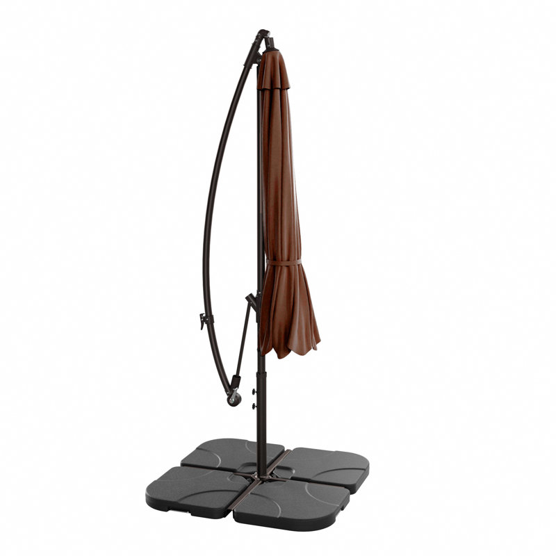 Parasol déporté Hartt de 3 m, Brun
