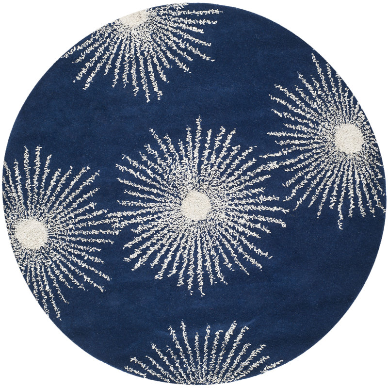 Tapis intérieur / extérieur floral Amier, Rond 6 pi