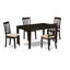 Ensemble de salle à manger 5 pièces comprenant une table de salle à manger rectangulaire et 4 chaises de cuisine rembourrées en lin, cappuccino-1943080328-1943080370-1943080373