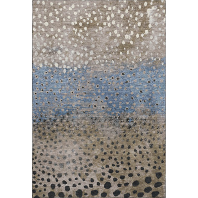 Premium Machine Washable Elize AMF1366 Dots Rug