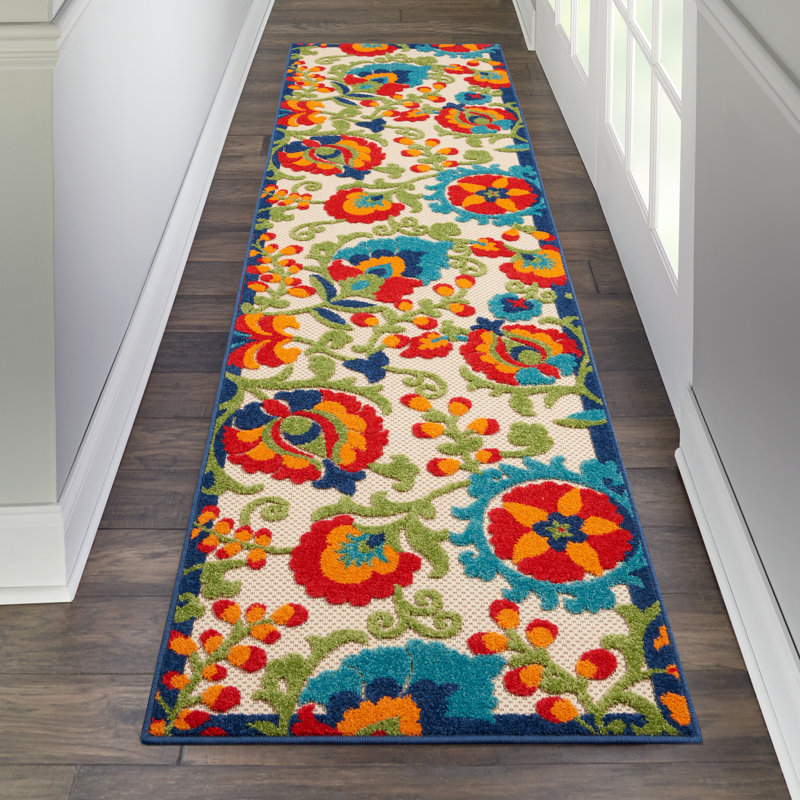 Floral Area Rug, Runner 69cm x 305cm