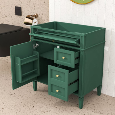Meuble-lavabo élégant avec tablettes et tiroirs réglables