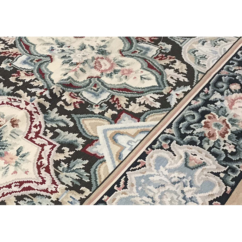 Hand-Knotted High-Quality Black Area Rug