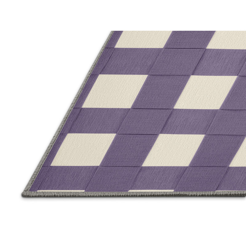 Tapis mauve lavable à la machine, Rond 5 pi