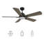 52'''' Elgin Smart Ceiling Fan With Remote, Light Kit IncludedWorks With Google Assistant And Amazon Alexa,Siri Shortcut.