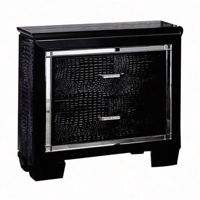 1Pc Nightstand Bedside Table LED Light English Dovetail Drawer Bedroom Furniture