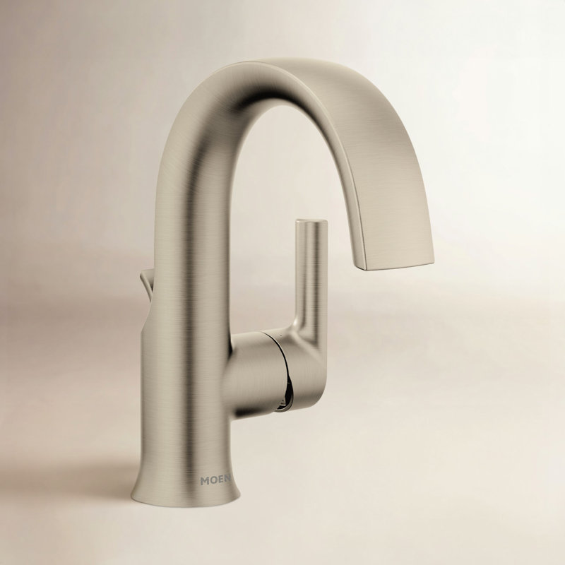 Doux Single Hole Bathroom Faucet with Drain Assembly, Brushed Nickel
