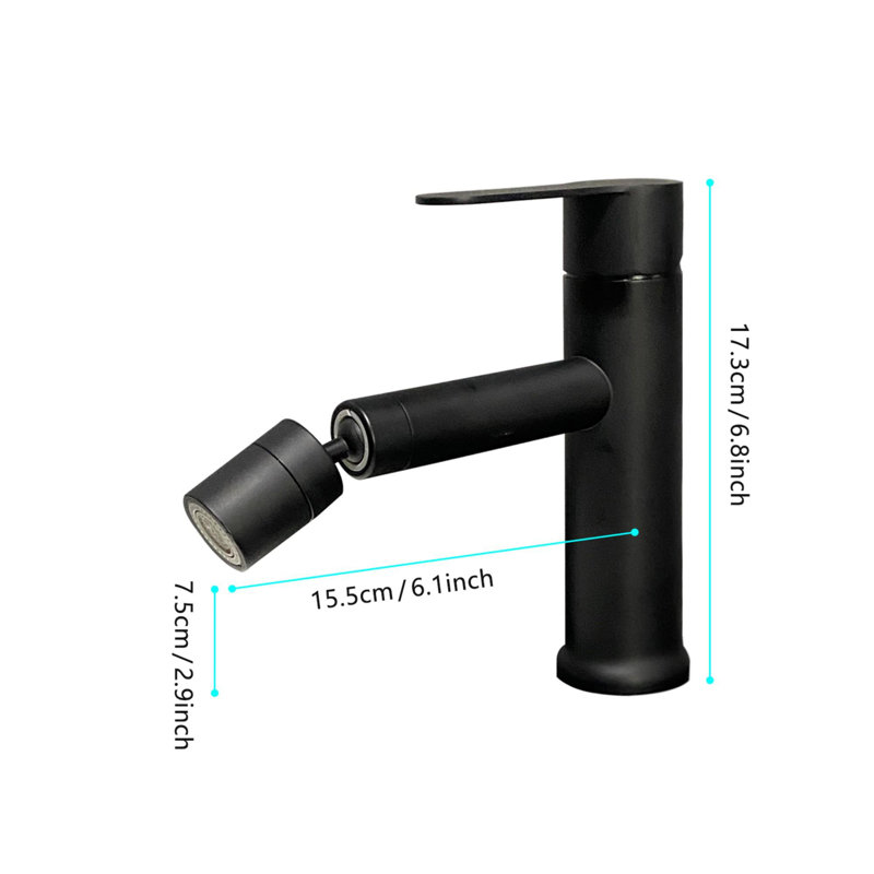 Robinet de lavabo de salle de bain à poignée simple en acier inoxydable avec douchette extractible