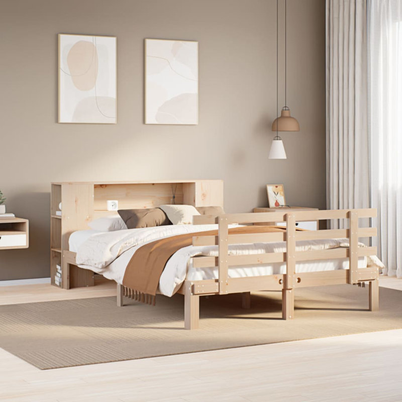 Solid Wood Bed, UK Double (135 x 190 cm)
