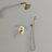 Wall Mounted Solid Brass Complete Shower System,5 Functions Shower Kit With Rough-In Valve-112444673