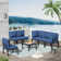 7-Piece Modular Outdoor Metal Conversation Set with Water-Resistant Cushions & Rust-Resistant Frame
