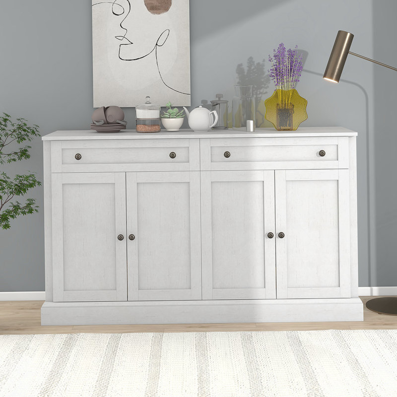 Versatile Sideboard With Large Storage, Adjustable Shelves, And Elegant Design For Modern Homes, Antique White