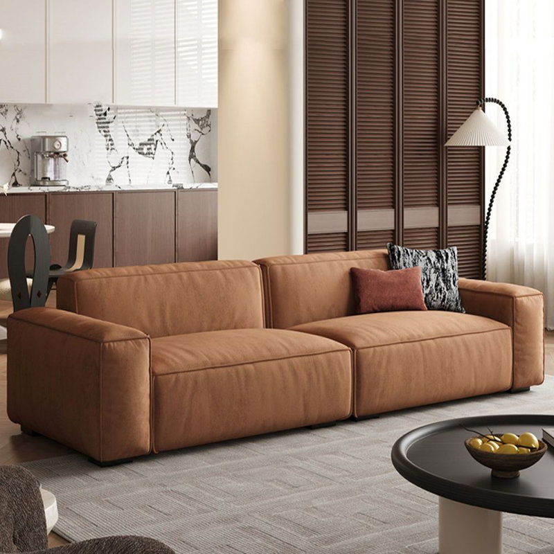 Canapé modulaire orange en polyester, Orange, 3, H 28,74 po x l 94,49 po x P 38,58 po