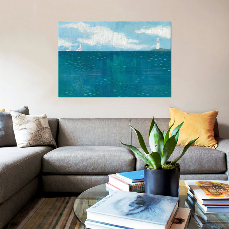 « phare voile », reproduction d’art sur toile, H 12 po x l 18 po x P 1,5 po, Toile tendue, Pas de tapis