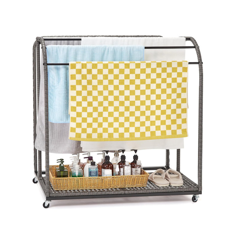 Pool Towel Rack Outdoor, Poolside Float Storage Organizer