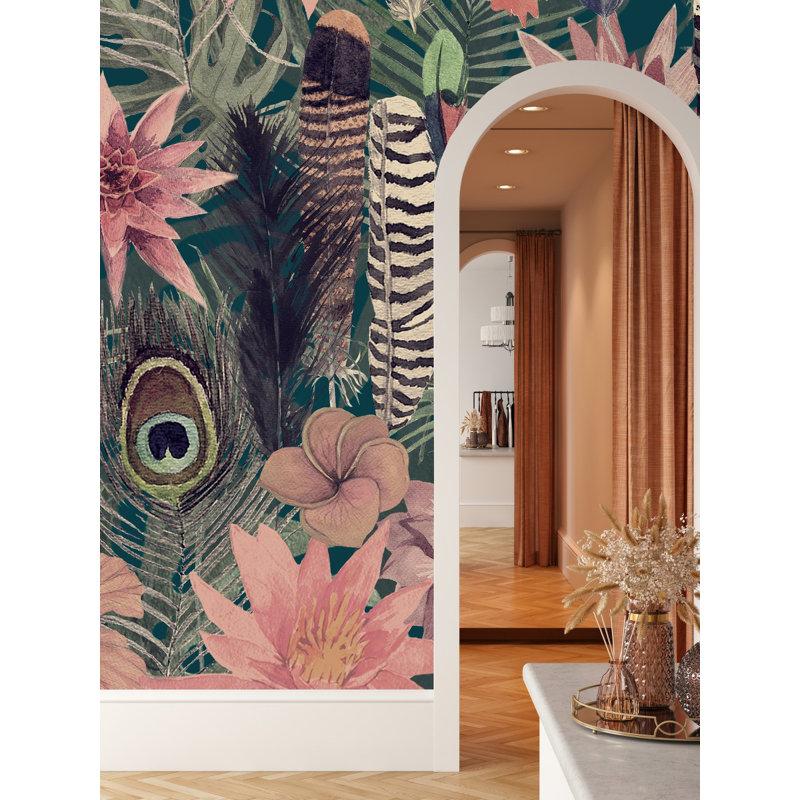 Itianna Floral Wall Mural, 10.42' W x 10.42' L