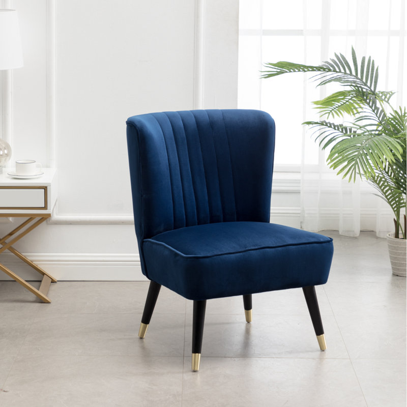 Fauteuil d'appoint en velours, Bleu