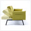 Canapé-lit multifonctionnel en coton et en lin de 70 pouces: pliable, porte-gobelet, rangement latéral pour le salon et la chambre à coucher-977951205