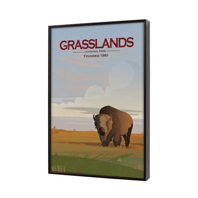 Reproduction d'art encadrée à la main Grasslands GO (XL)