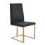 Cid Anki 19 Inch Dining Chair, Faux Leather, Brass Steel Finish