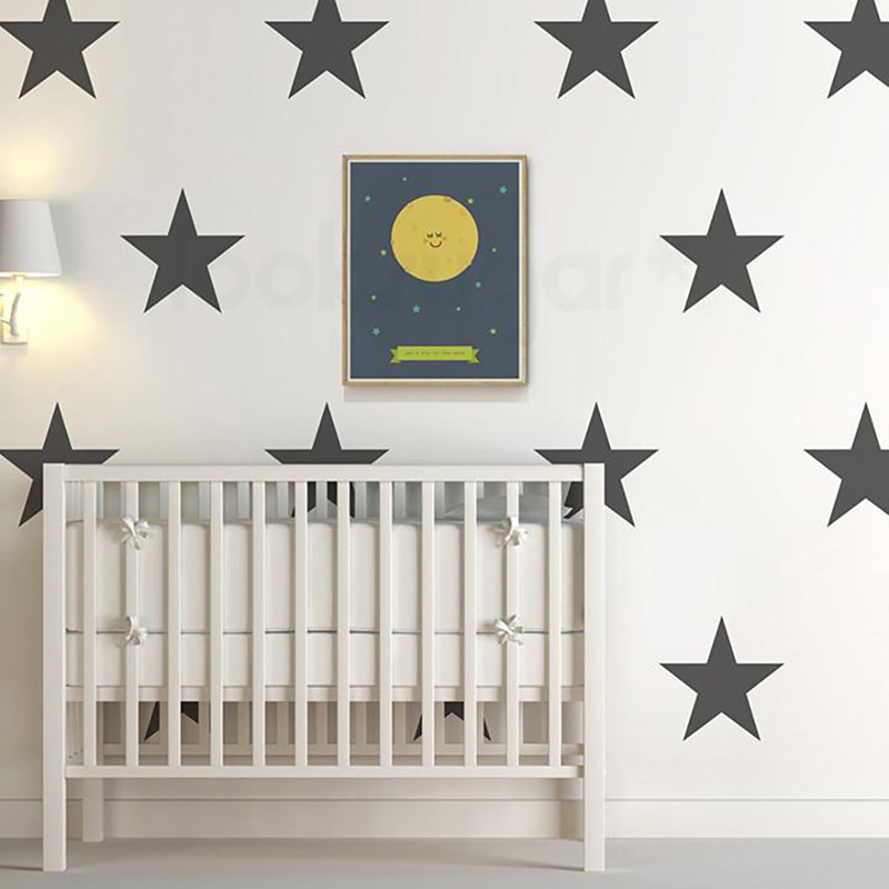 Abstract Non-Wall Damaging Wall Decal, Black