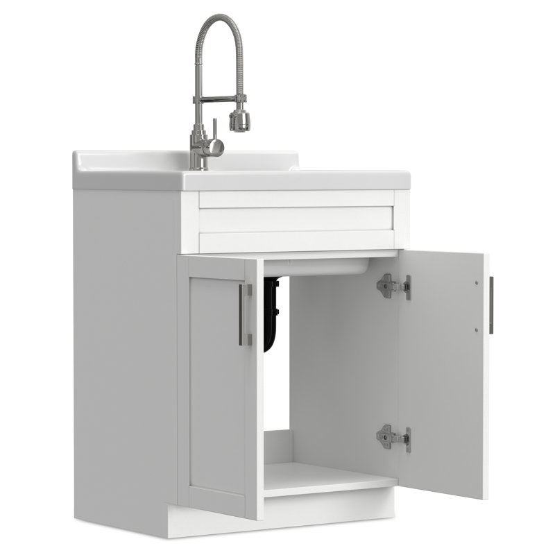 Hennessy All-In-One Deluxe 28-inch Laundry Cabinet with Faucet and ABS Sink