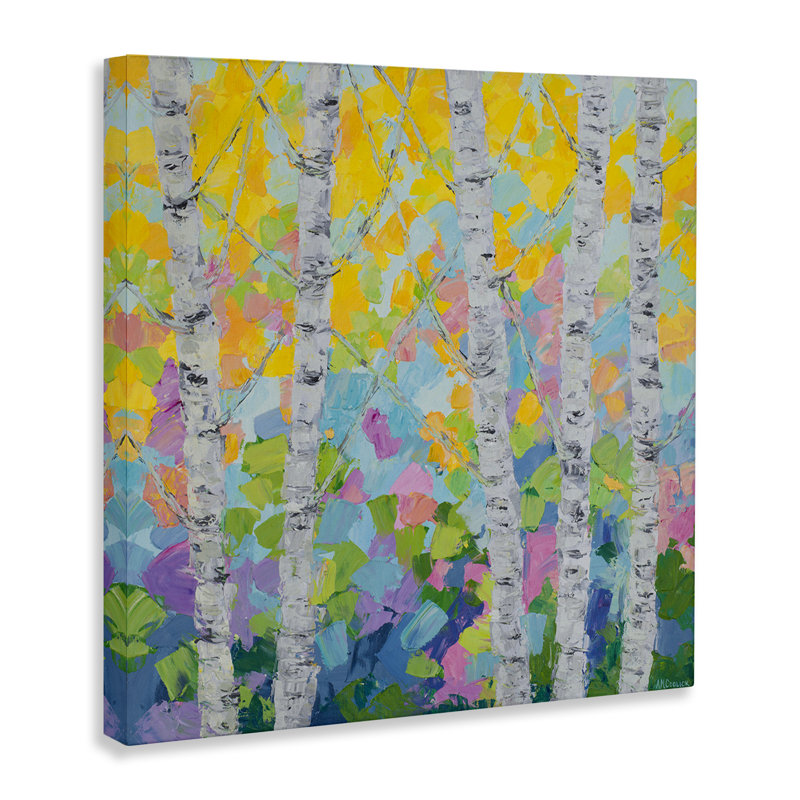"Dancing Birch Tree Forest", art mural par Ann Marie Coolick, H 30 po x l 30 po