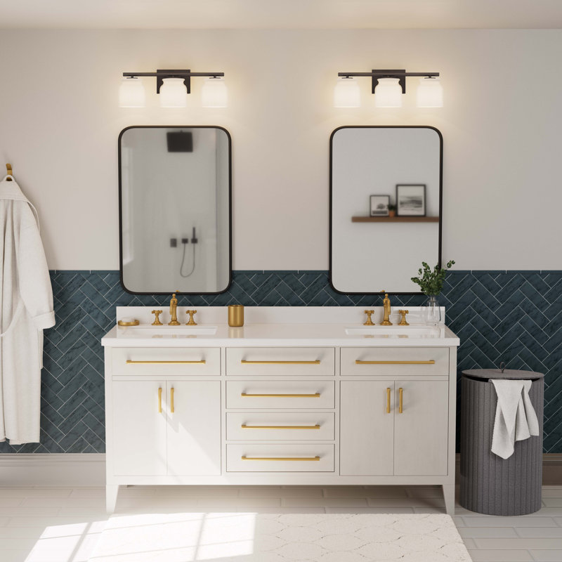 Hunter x Jasmine Roth Harlowe 3 Light Bathroom Vanity Wall Light Fixture, Matte Bronze