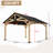 13 Ft x 15 Ft Wooden Gazebo Hardtop, Natural Cedar Frame Outdoor Patio Gazebo, Weather & Rust Resistant Shade Structure for Backyard & Garden-124793475