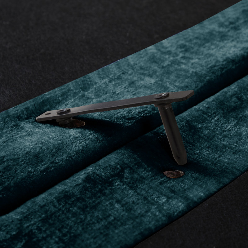 Repose-pieds rectangulaire en chenille, Bleu