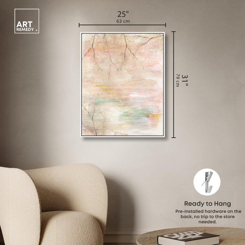 Wandering Canvas Modern Blue Abstract Wall Art by Dakota Fields, White Framed, 31" H x 25" W