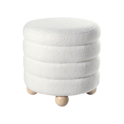 CHILLY 42cm Wide Round Pouf Ottoman
