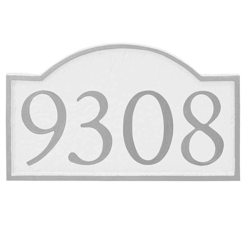Arch Wall Plaque, Silver, White, Yes