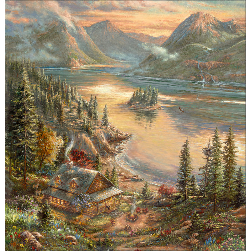 Thomas Kinkade Lakeside Splendor Shower Curtain