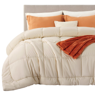 Bedsure Comforter Duvet Insert - Quilted Comforters In Almond Peach