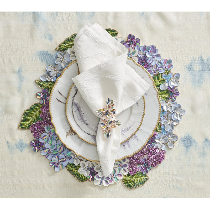 Butterflies Napkin Ring in a Gift Box, Champagne/Crystal