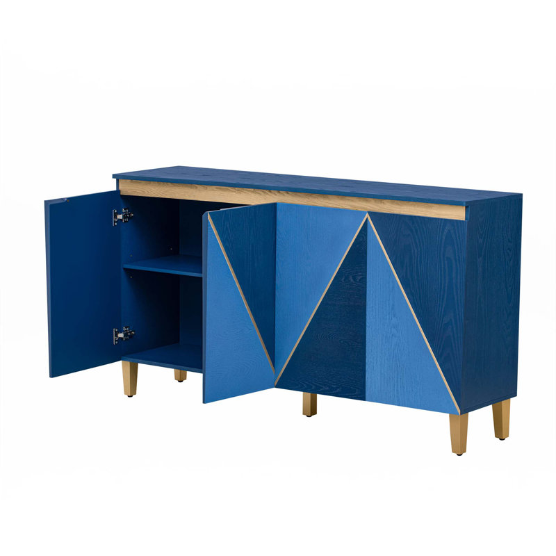 Buffet rétro 60 "avec tablettes réglables, Marine