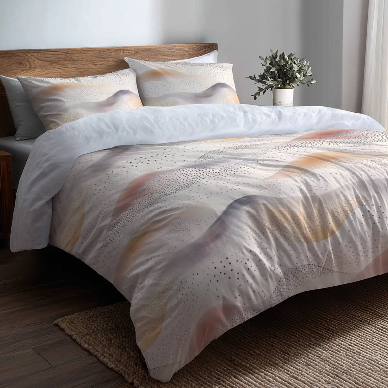 Ensemble de literie 3 pièces Modern - Ensemble de housse de couette et coussin décoratif orange