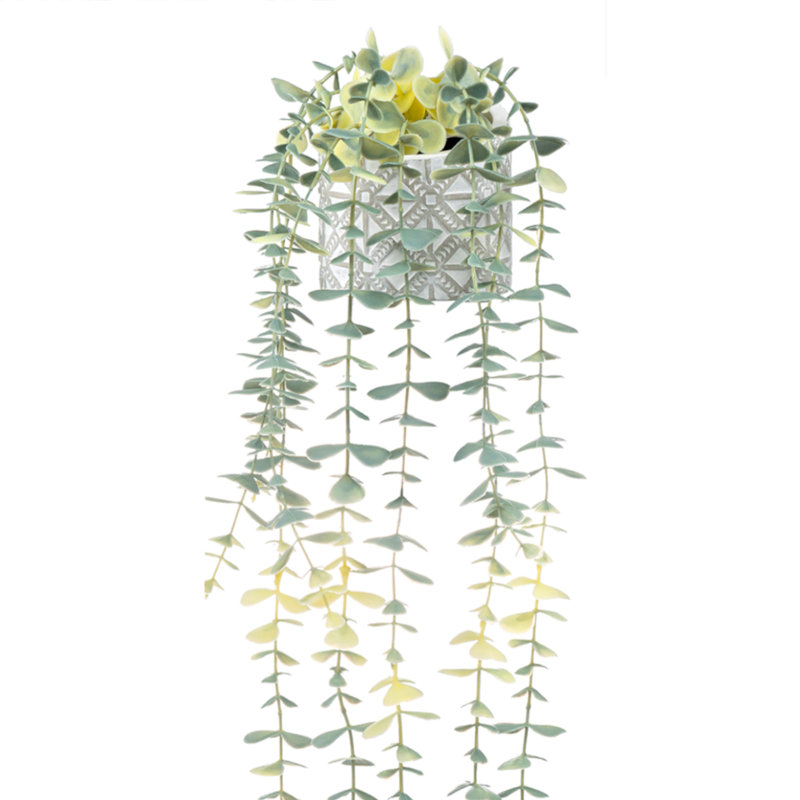 54.1cm Faux Eucalyptus Plant in Cement Planter