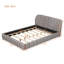 Grand lit plateforme tapissier avec tissu épais en polyester