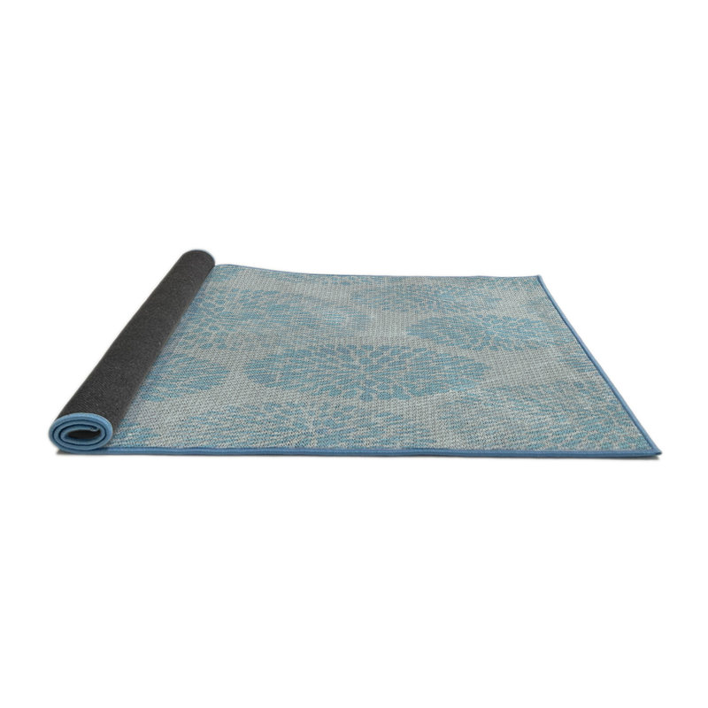 Tapis de zone bleue à motifs, Rond 7 pi