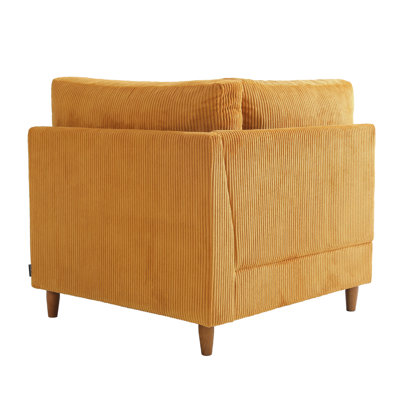 Fauteuil rembourré en velours côtelé orange Seemab
