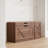 37.8" Shoe Storage Bench with Cushion, 3-in-1 Entryway Cabinet with Flip Drawer-1940125557