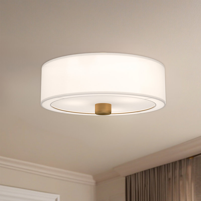 Plafonnier semi-encastré 3 lumières 24,125 po Theo, Or vieilli
