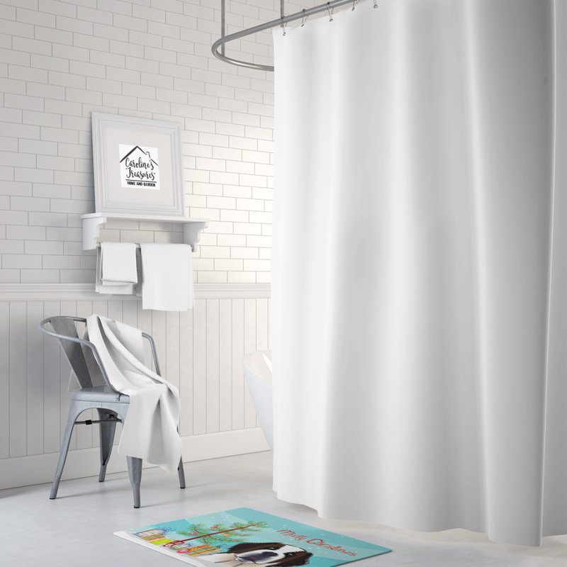 Tapis pour salle de bain à mousse mémoire de forme arbre de noël et saint bernard
