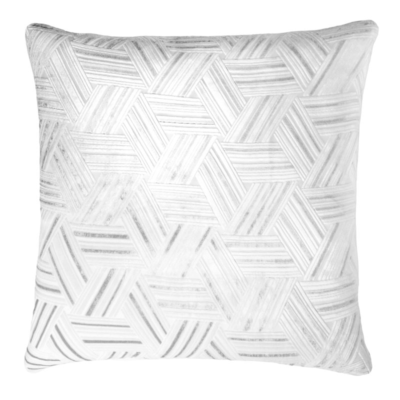 Entwined Square Velvet Pillow Cover & Insert, 22" x 22", Smoke