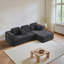 Canapé modulaire polyvalent avec méridienne, canapé modulaire à assise profonde pour le salon, aucun assemblage requis, confort en mousse viscoélastique chenille-710898085