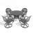 5-Piece All-Weather Cast Aluminum Dining Set, Include 4 Swivel Chairs And 39.37" Round Table-102548630-102548628