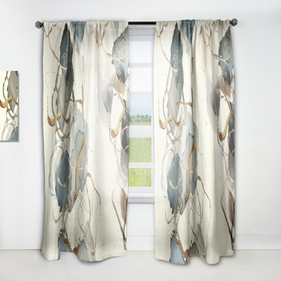 Panneau de rideau simple semi-transparent Gold Glam Squares VI - Abstract Glam