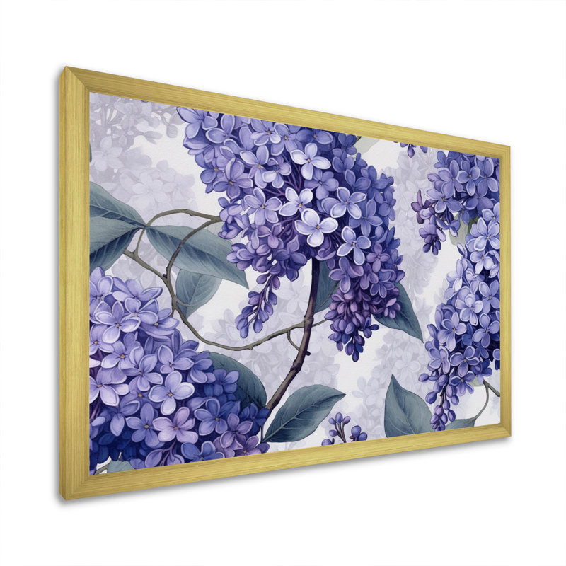 «Lilac mauve et gris», impression sur toile, H 12 po x l 20 po x P 1 po, Encadrement doré